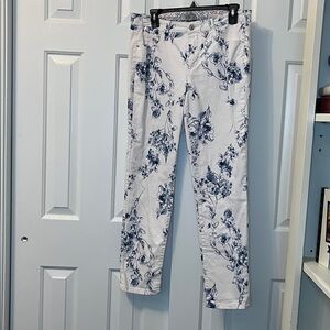 Vintage America Blues Bestie Jean Pale Pink Blue Floral Denim Size‎ 6
